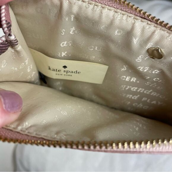 Kate Spade Wristlet Fairmount Square Slim Bee Clutch Plaid Pink No Strap - Picture 7 of 16